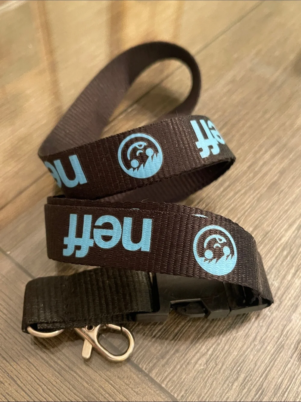 Jeff Black & Blue Smiley Face Landyard Keychain
